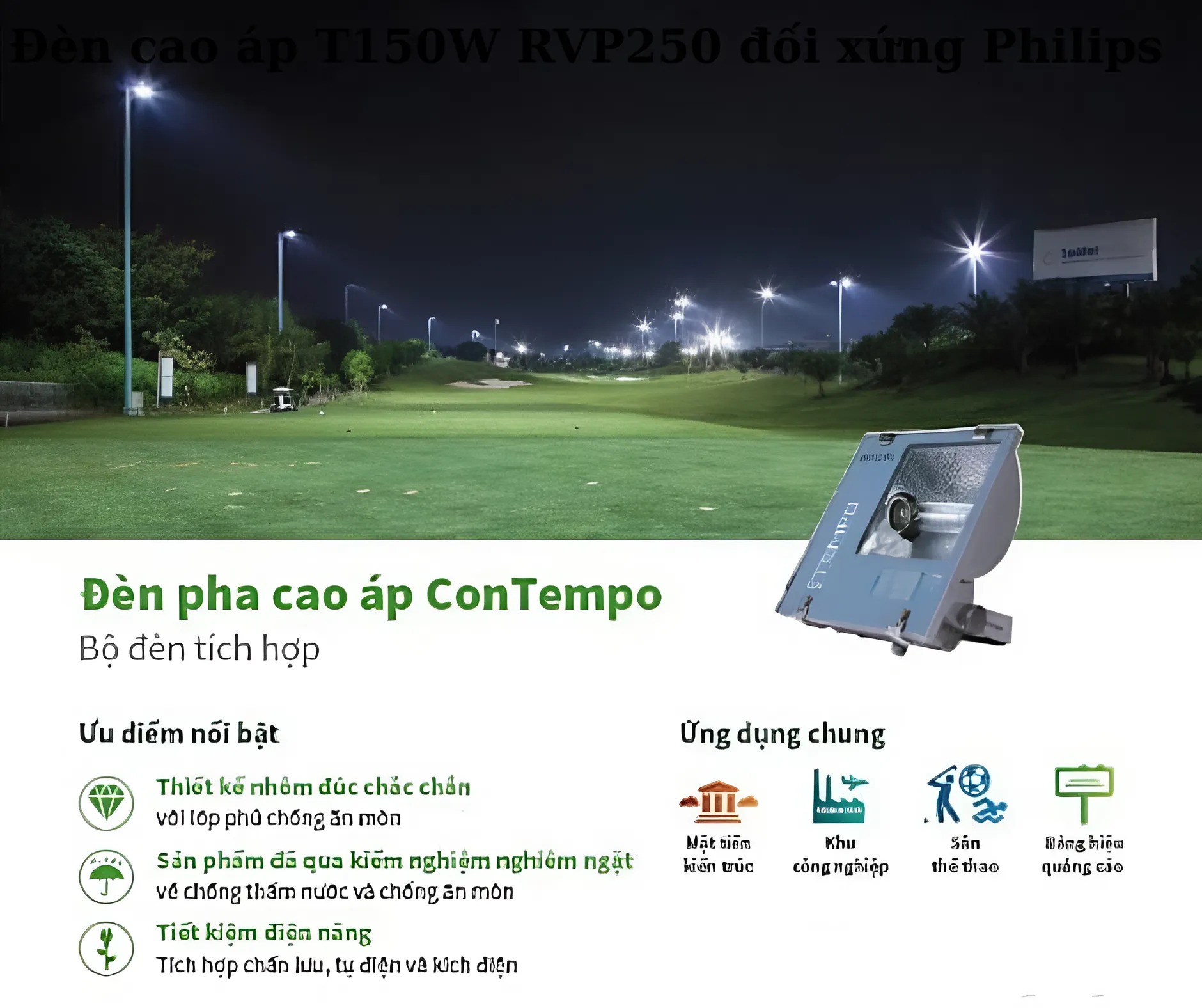 Đèn cao áp T150W RVP250 đối xứng Philips 5 Thông số kỹ thuật