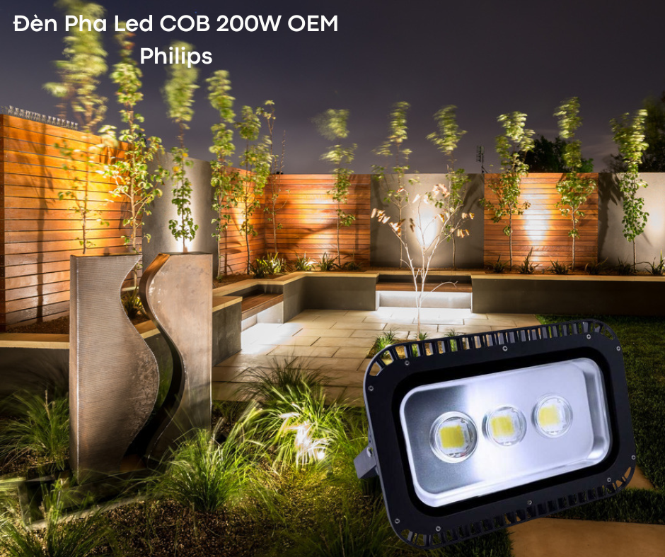 Đèn Pha Led COB 200W OEM Philips 4 Ứng dụng đa dạng