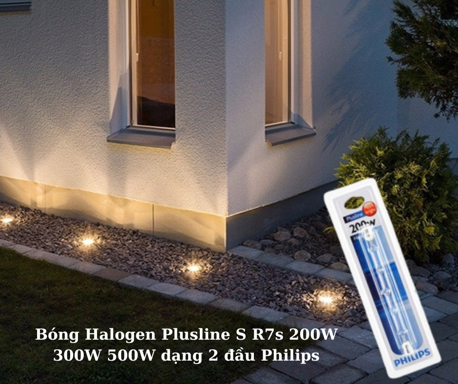 Bóng Halogen Plusline S R7s 200W 300W 500W dạng 2 đầu Philips 4 Ứng dụng đa dạng