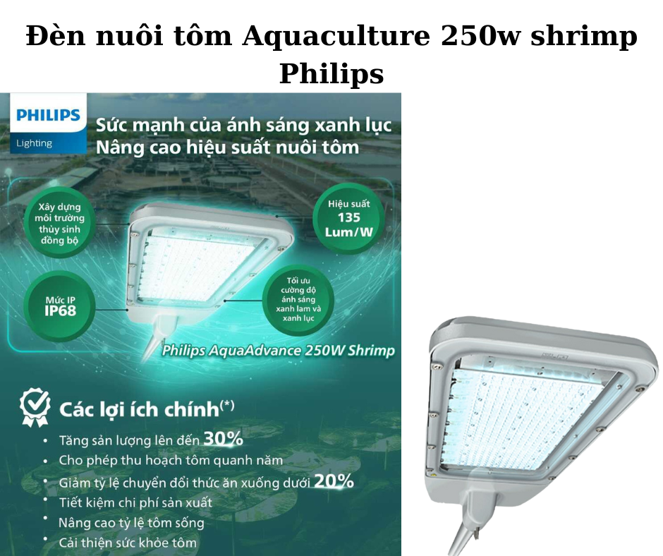 Đèn nuôi tôm Aquaculture 250w shrimp Philips 4 Ứng dụng đa dạng trong ngành nuôi trồng thủy sản