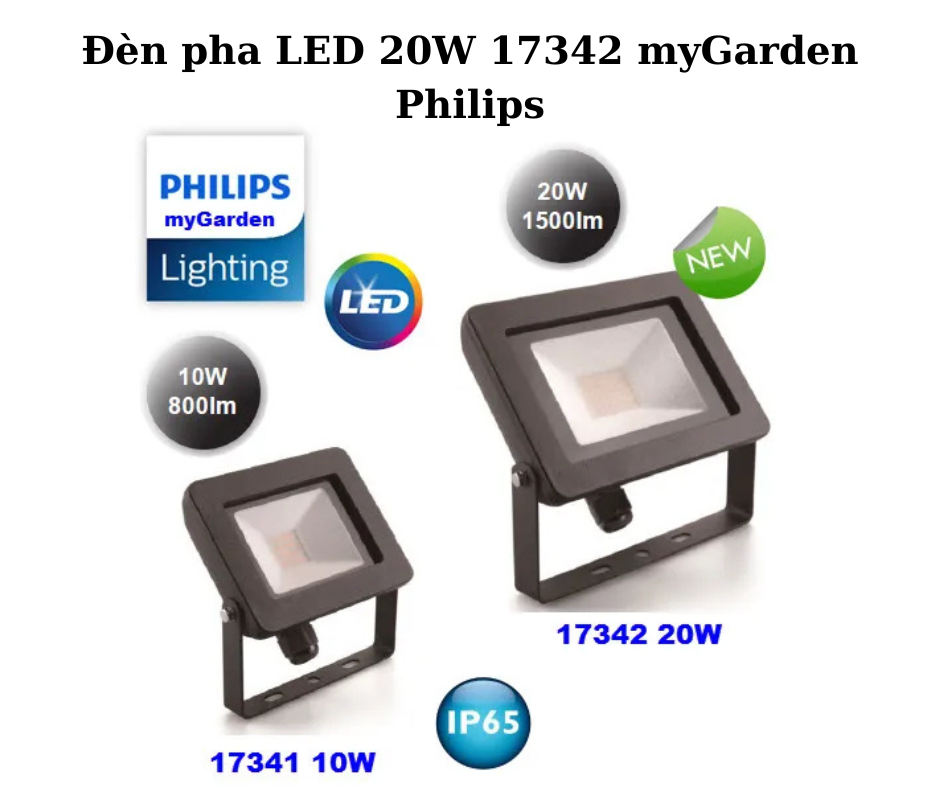Đèn pha LED 20W 17342 myGarden Philips 5 Thông số kỹ thuật