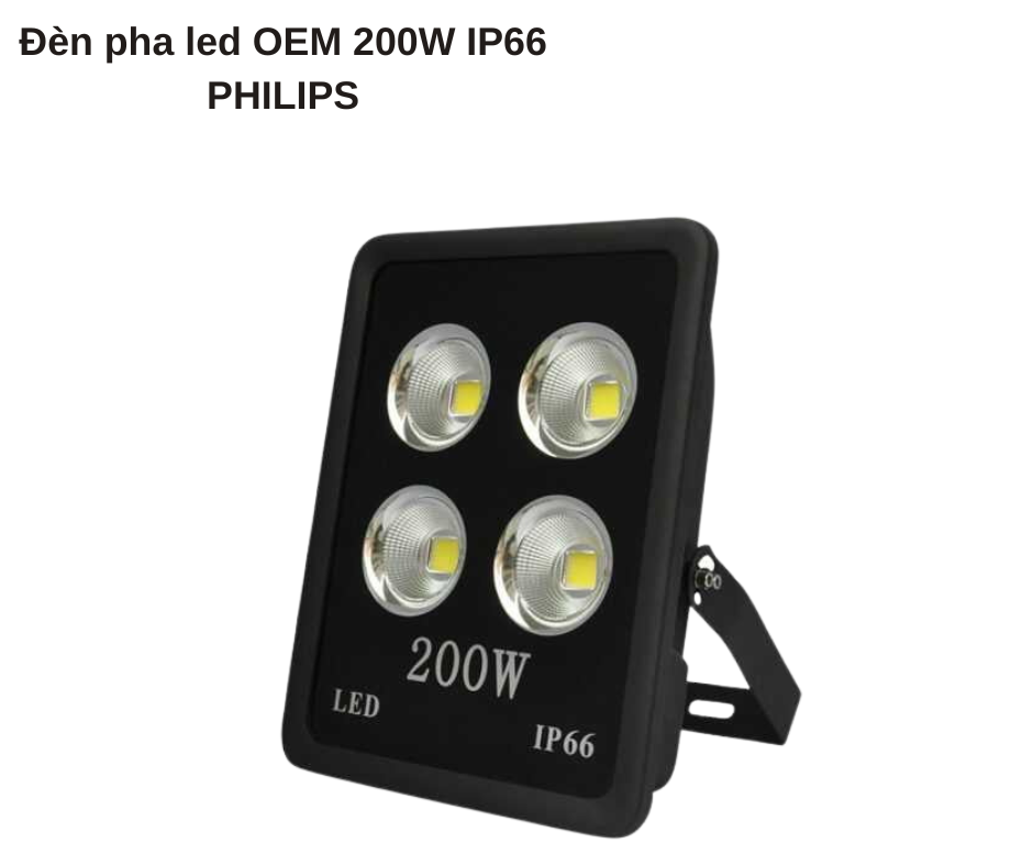 Đèn pha led OEM 200W IP66 PHILIPS 2 Thiết kế hiện đại và chắc chắn