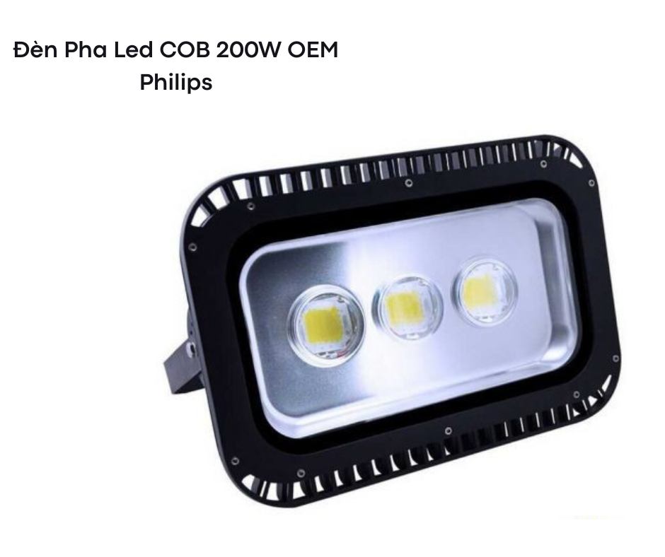 Đèn Pha Led COB 200W OEM Philips 2 Thiết kế hiện đại và chắc chắn