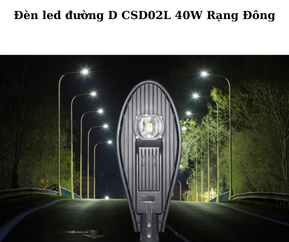 Đèn led đường D CSD02L 40W Rạng Đông 4 Ứng Dụng Đa Dạng