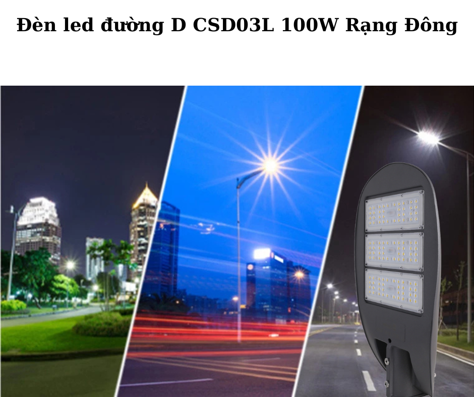 Đèn led đường D CSD03L 100W Rạng Đông 4 Ứng Dụng Đa Dạng