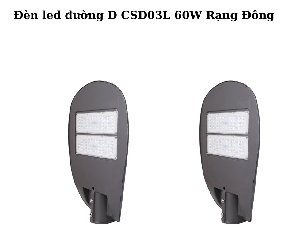 Đèn led đường D CSD03L 60W Rạng Đông 2 Thiết Kế Hiện Đại Và Chắc Chắn