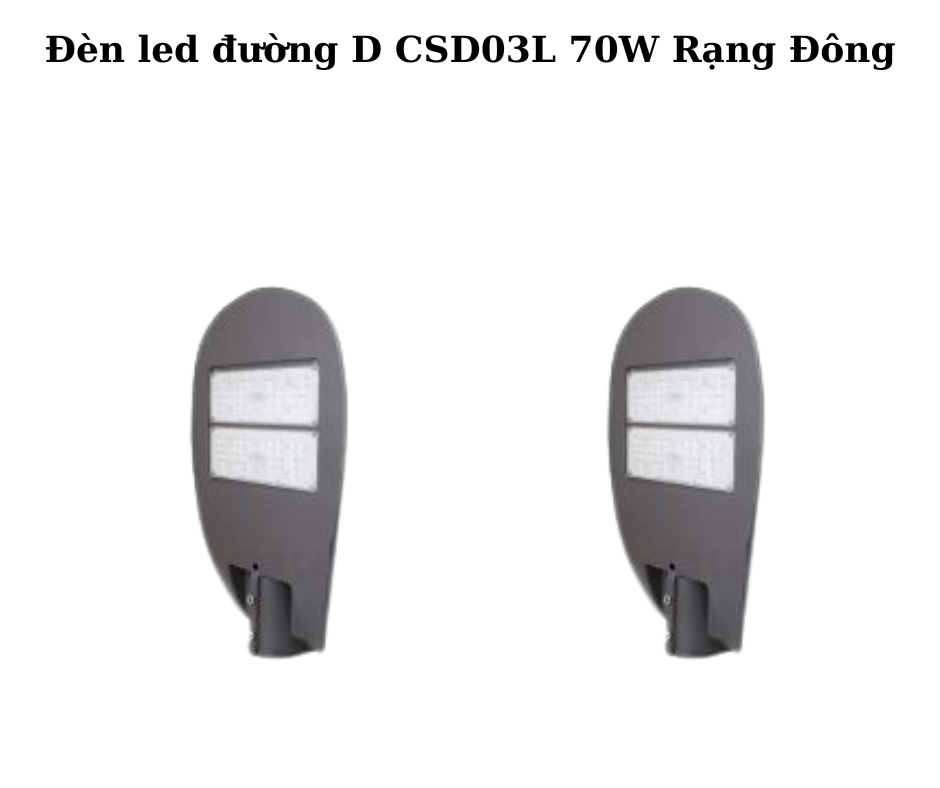 Đèn led đường D CSD03L 70W Rạng Đông 2 Thiết Kế Hiện Đại Và Chắc Chắn