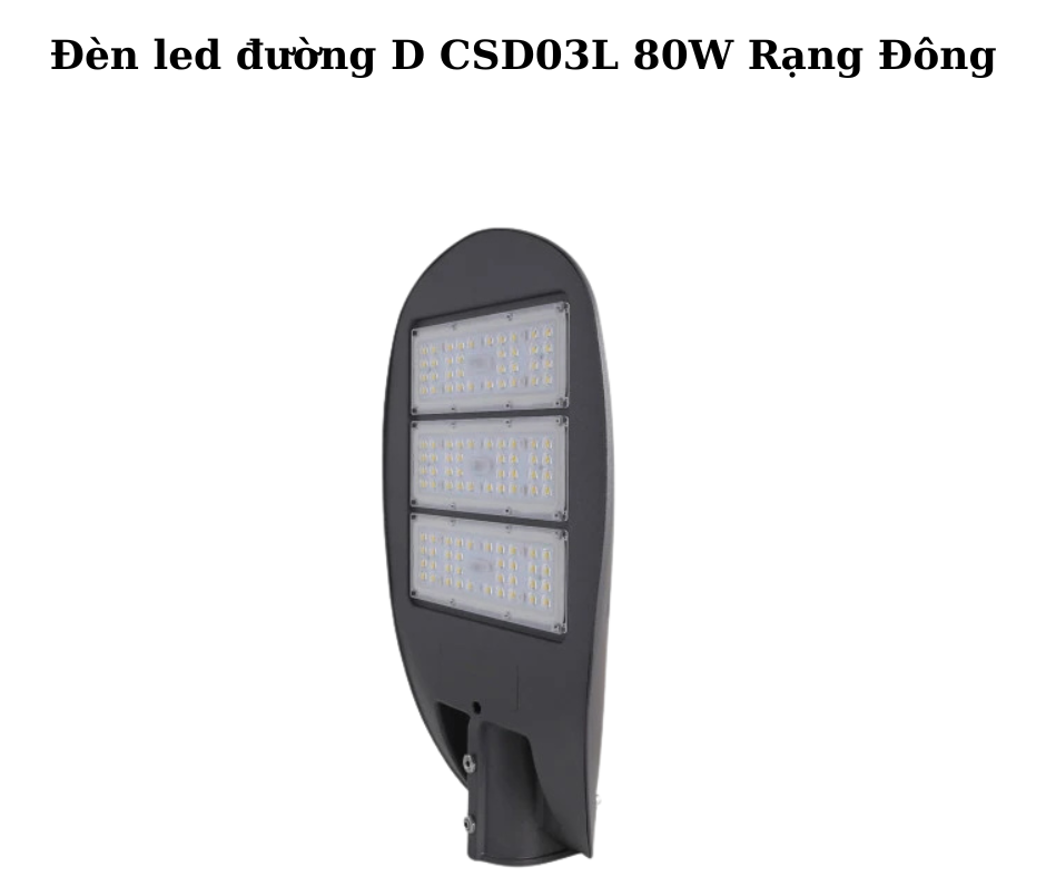 Đèn led đường D CSD03L 80W Rạng Đông 2 Thiết Kế Hiện Đại Và Chắc Chắn