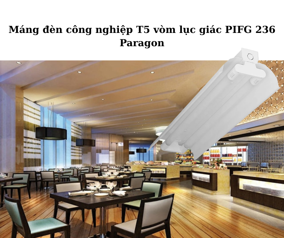 Máng đèn công nghiệp T5 vòm lục giác PIFG 236 Paragon 4 Ứng dụng đa dạng