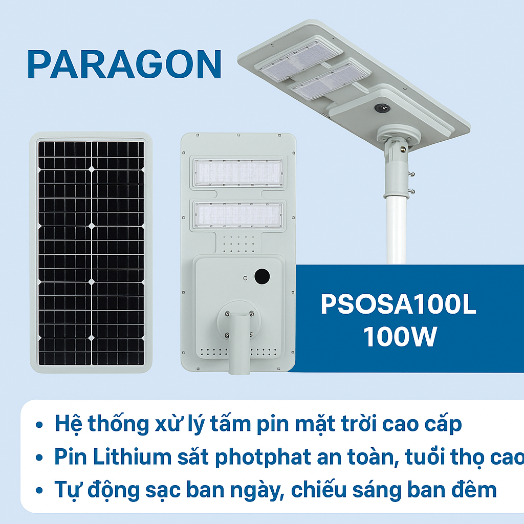 đèn LED năng lượng mặt trời 100W PSOSA100L Paragon