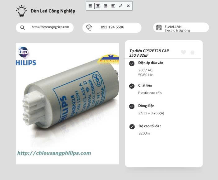 Tụ điện CP32ET28 CAP 250V 32uF 3 Tiêu chuẩn bảo vệ an toàn