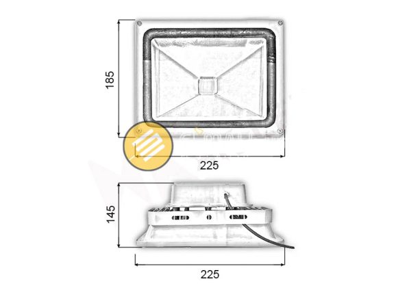 den pha led ngoai troi xam 50w hkled