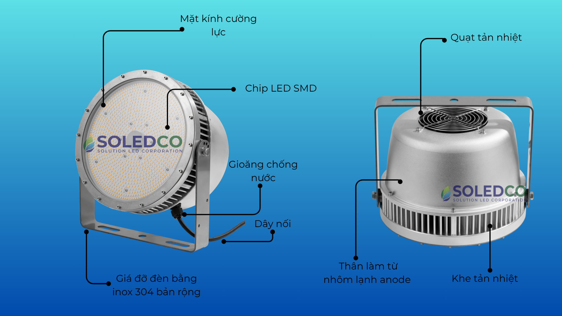 Cấu tạo của đèn đánh cá mặt trăng Soledco SL-DCMT 1000W