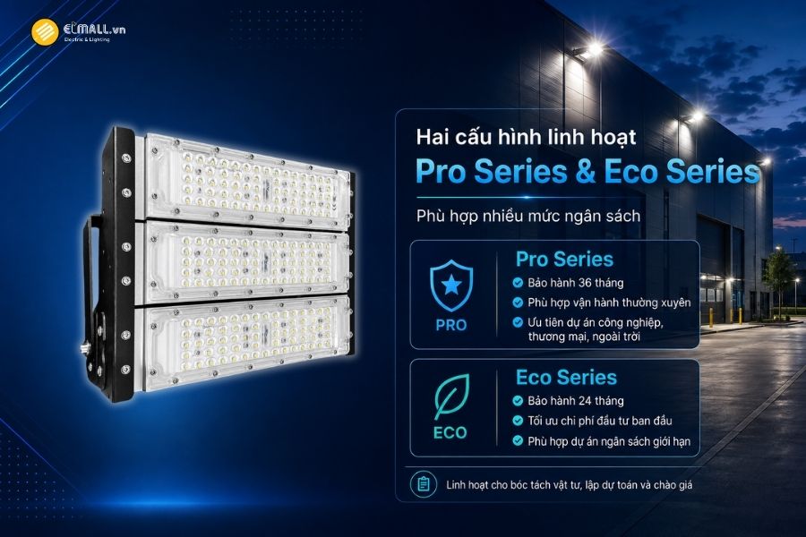 Đèn LED pha module OEM SL-DPL01-150 có hai lựa chọn cấu hình gồm Pro Series và Eco Series