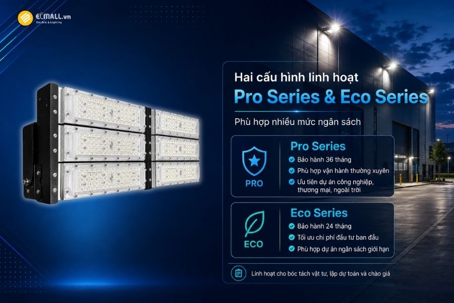 Đèn LED pha module OEM SL-DPL01-300 có hai lựa chọn cấu hình gồm Pro Series và Eco Series