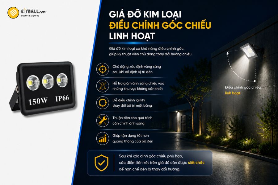 SL-DPL02-150 được trang bị giá đỡ kim loại có thể điều chỉnh góc chiếu