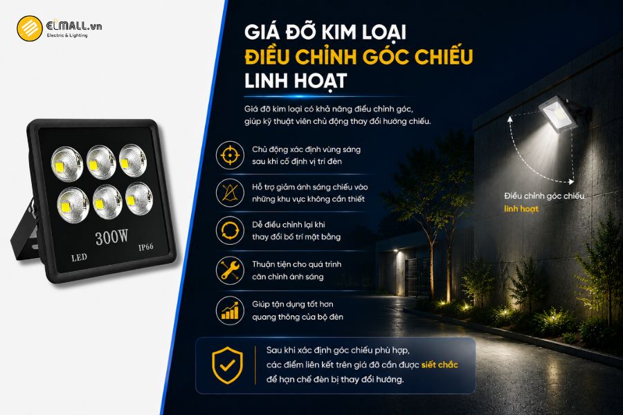 SL-DPL02-300 được trang bị giá đỡ kim loại có thể điều chỉnh góc chiếu