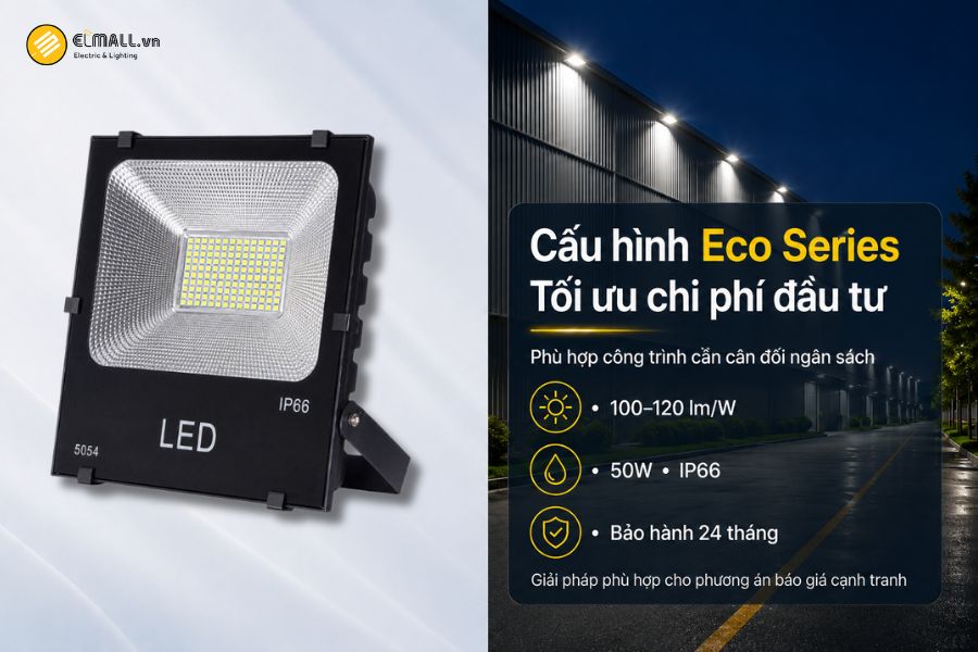 Đèn LED pha kim cương SMD - Eco OEM SL-DPL04-150EC thuộc nhóm Eco Series, được phát triển cho các công trình cần kiểm soát ngân sách đầu tư 