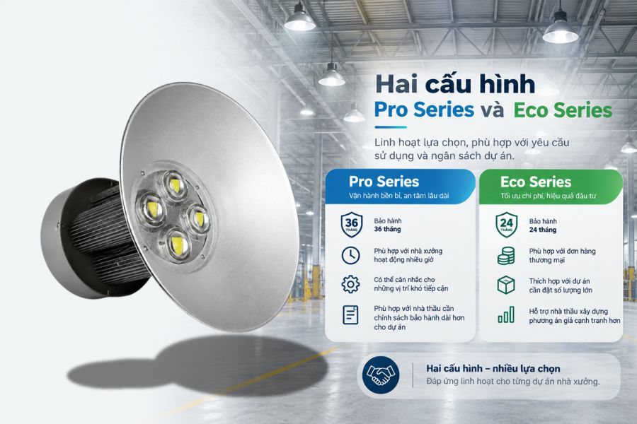 SL-LHB02-200 được cung cấp với hai lựa chọn Pro Series và Eco Series, giúp khách hàng chủ động hơn khi cân đối giữa yêu cầu sử dụng và ngân sách.