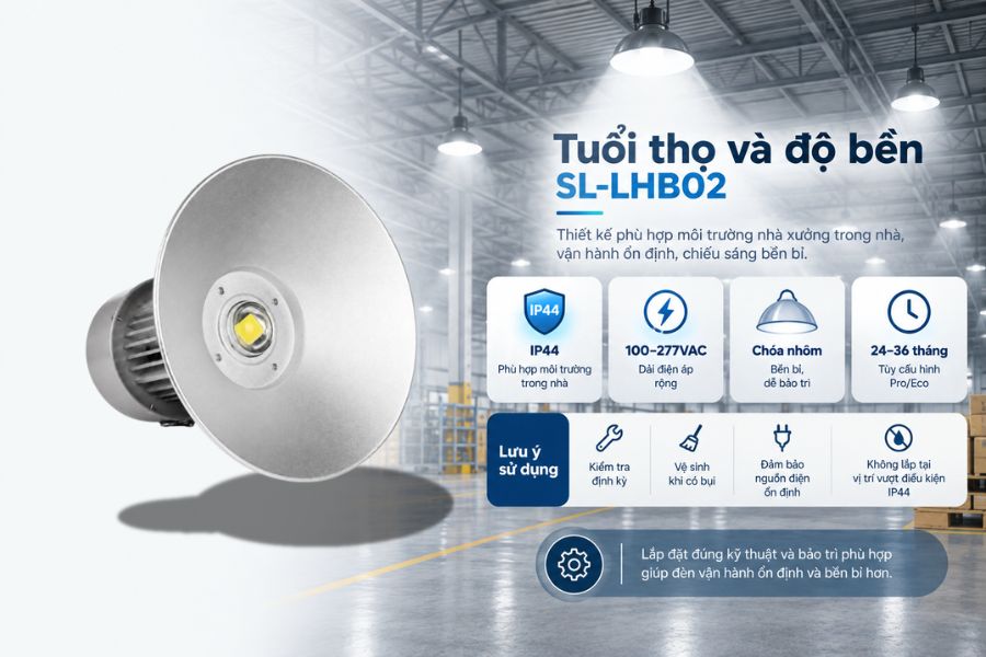 Tuổi thọ và độ bền của đèn nhà xưởng SL-LHB02-50