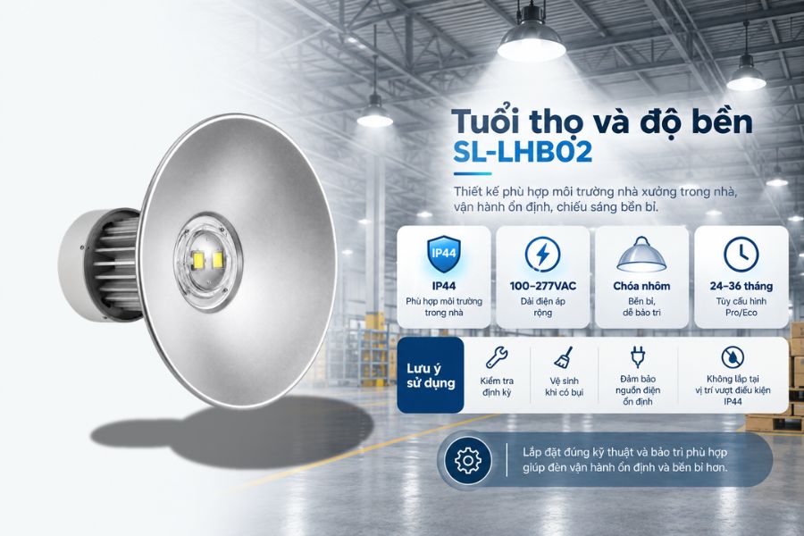 Tuổi thọ và độ bền của đèn nhà xưởng SL-LHB02-100