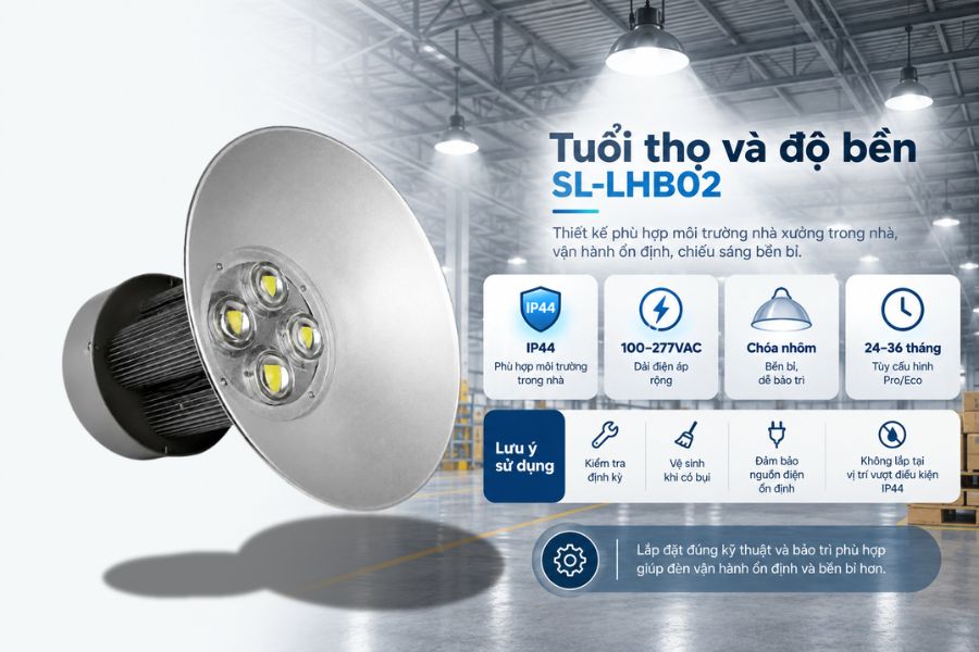 Tuổi thọ và độ bền của đèn nhà xưởng SL-LHB02-200