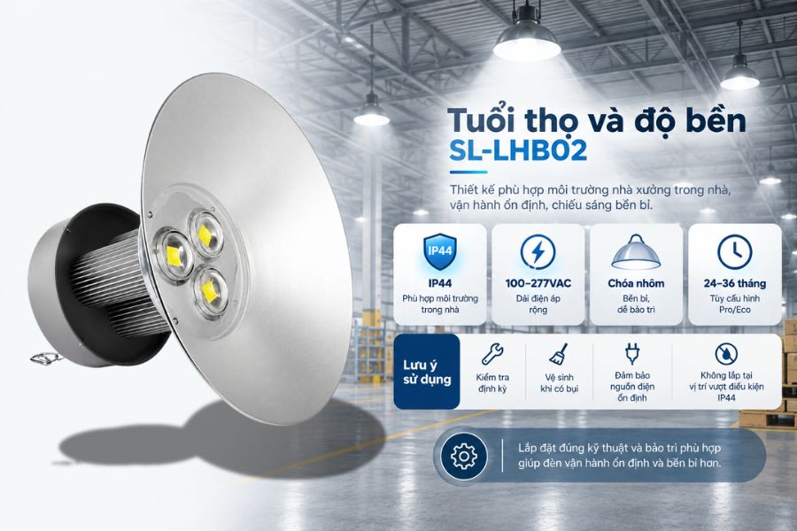 Tuổi thọ và độ bền của đèn nhà xưởng SL-LHB02-150