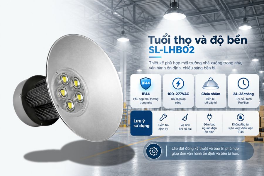 Tuổi thọ và độ bền của đèn nhà xưởng SL-LHB02-250