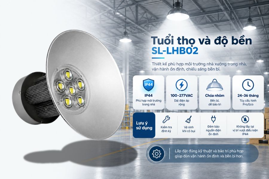 Tuổi thọ và độ bền của đèn nhà xưởng SL-LHB02-300