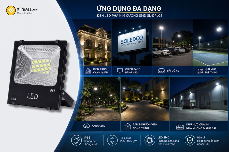 Ứng dụng của đèn LED pha kim cương SMD 150W SL-DPL04-150EC