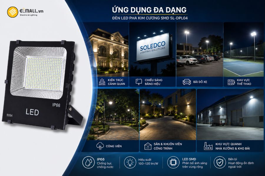 Ứng dụng của đèn LED pha kim cương SMD 200W SL-DPL04-200EC