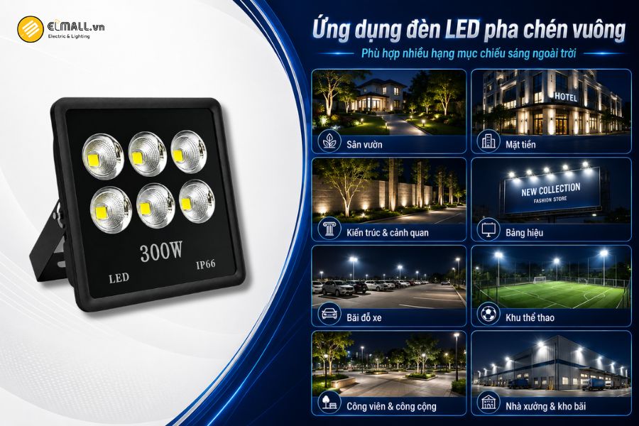 Ứng dụng của đèn LED pha chén vuông 300W SL-DPL02-300