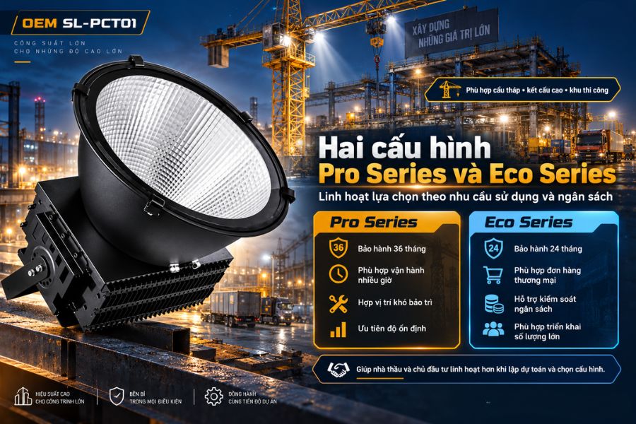 SL-PCT01-200 được cung cấp với hai nhóm cấu hình gồm Pro Series và Eco Series, giúp khách hàng dễ lựa chọn sản phẩm theo yêu cầu sử dụng và ngân sách.