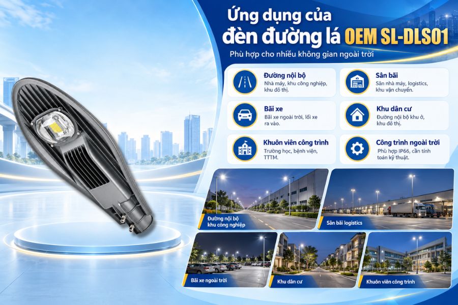 Ứng dụng của đèn đường lá OEM SL-DLS01-50