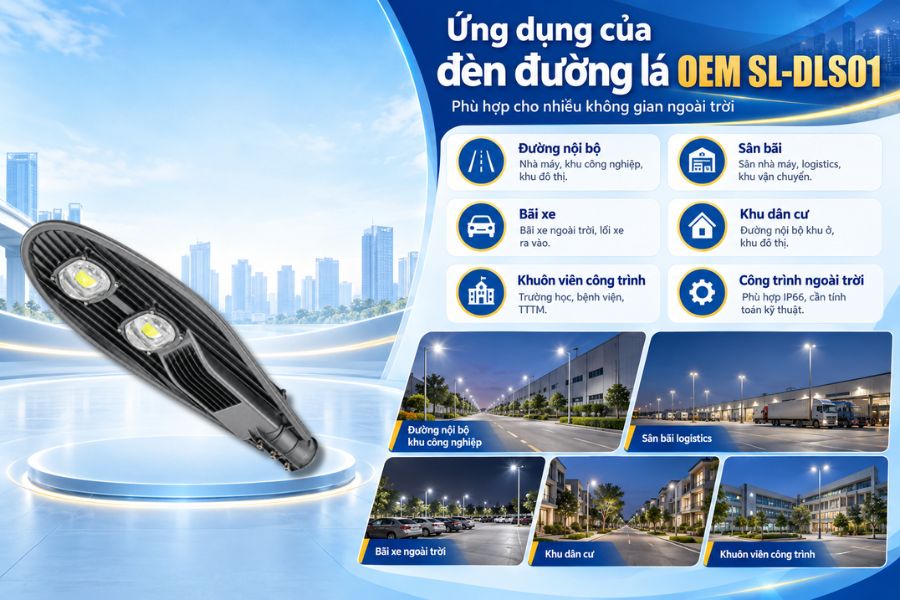 Ứng dụng của đèn đường lá OEM SL-DLS01-100