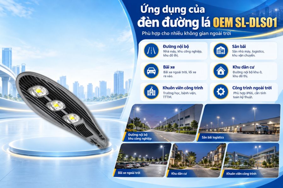 Ứng dụng của đèn đường lá OEM SL-DLS01-150