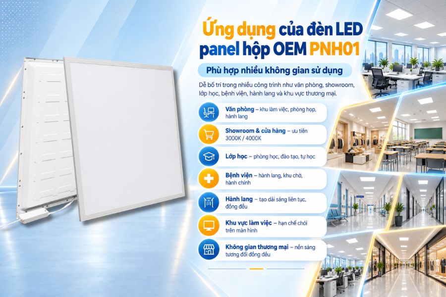 Ứng dụng của đèn LED panel hộp OEM PNH01