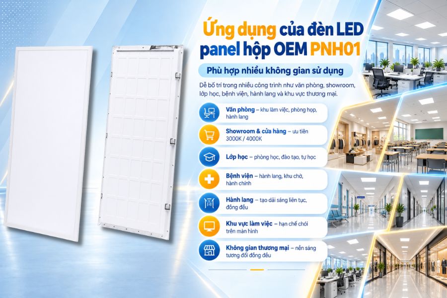 Ứng dụng của đèn LED panel hộp OEM PNH01