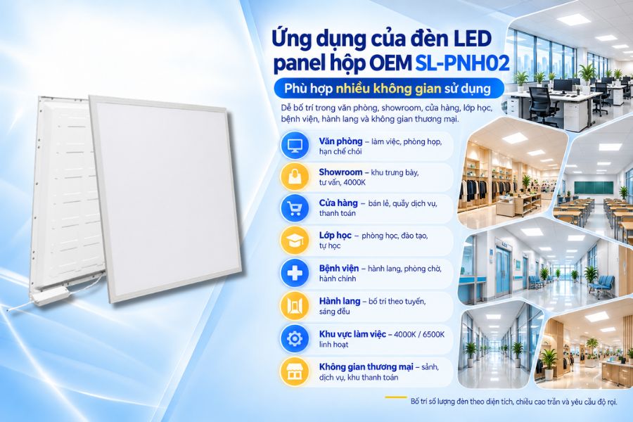 Ứng dụng của đèn LED panel hộp OEM SL-PNH02