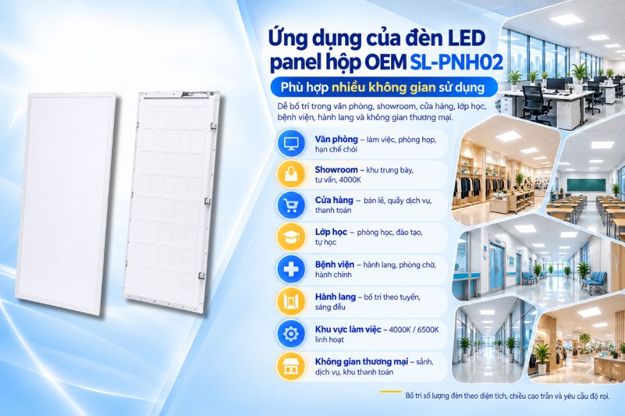 Ứng dụng của đèn LED panel hộp OEM SL-PNH02